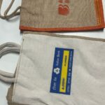 Carry bags with bank’s logo